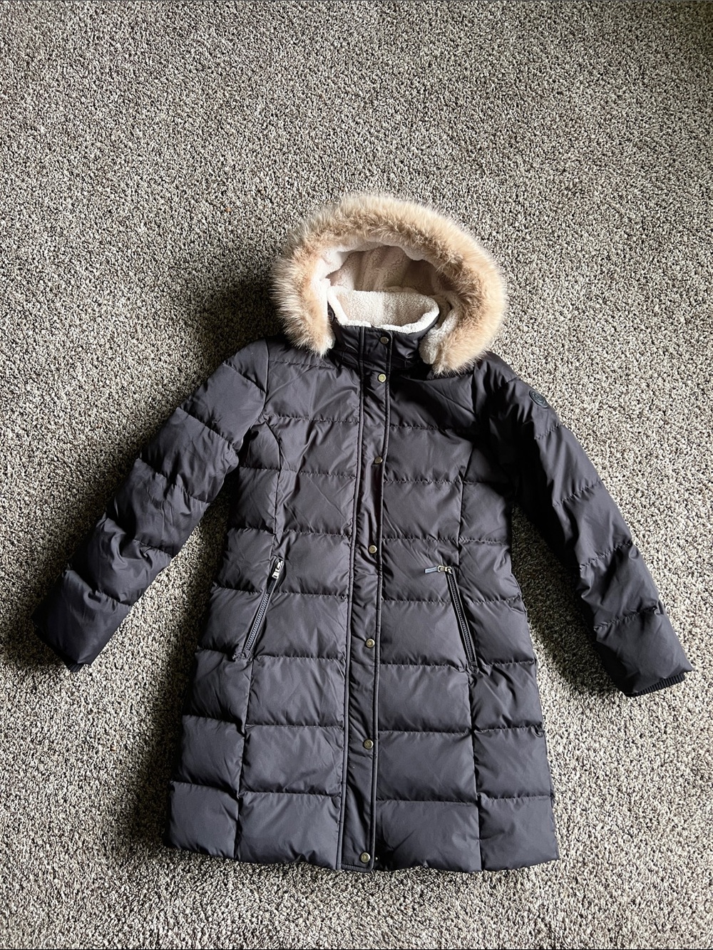 Ralph Lauren Black Jacket with Cream Sherpa Trim
